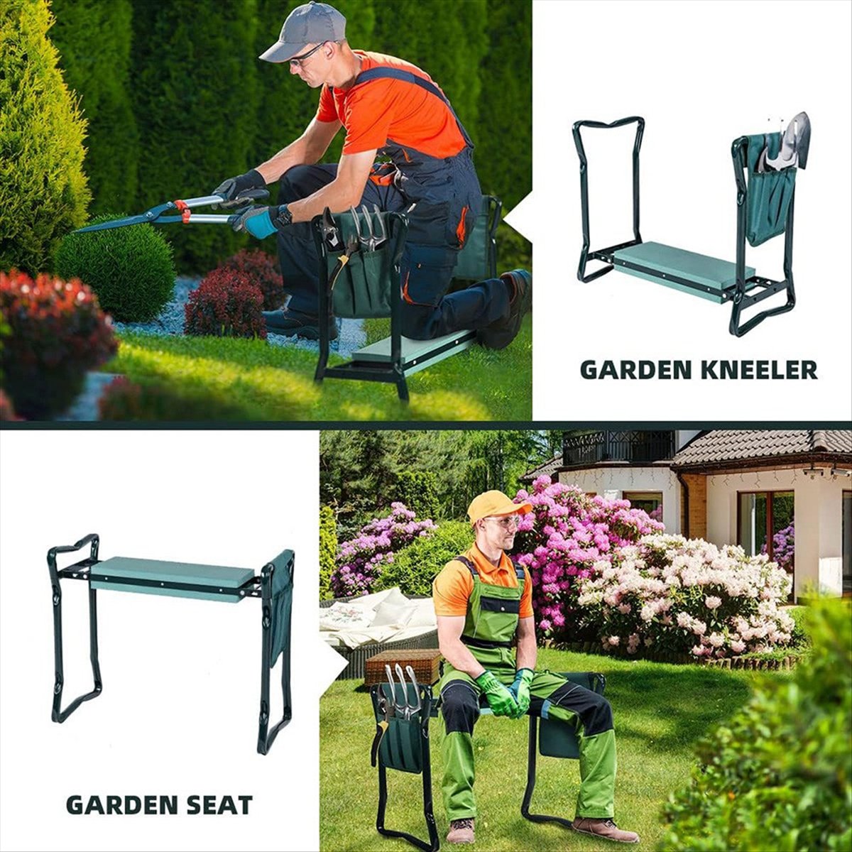 Gardening Tools For Seniors - B23BBG 2 in 1 Garden Kneeler
