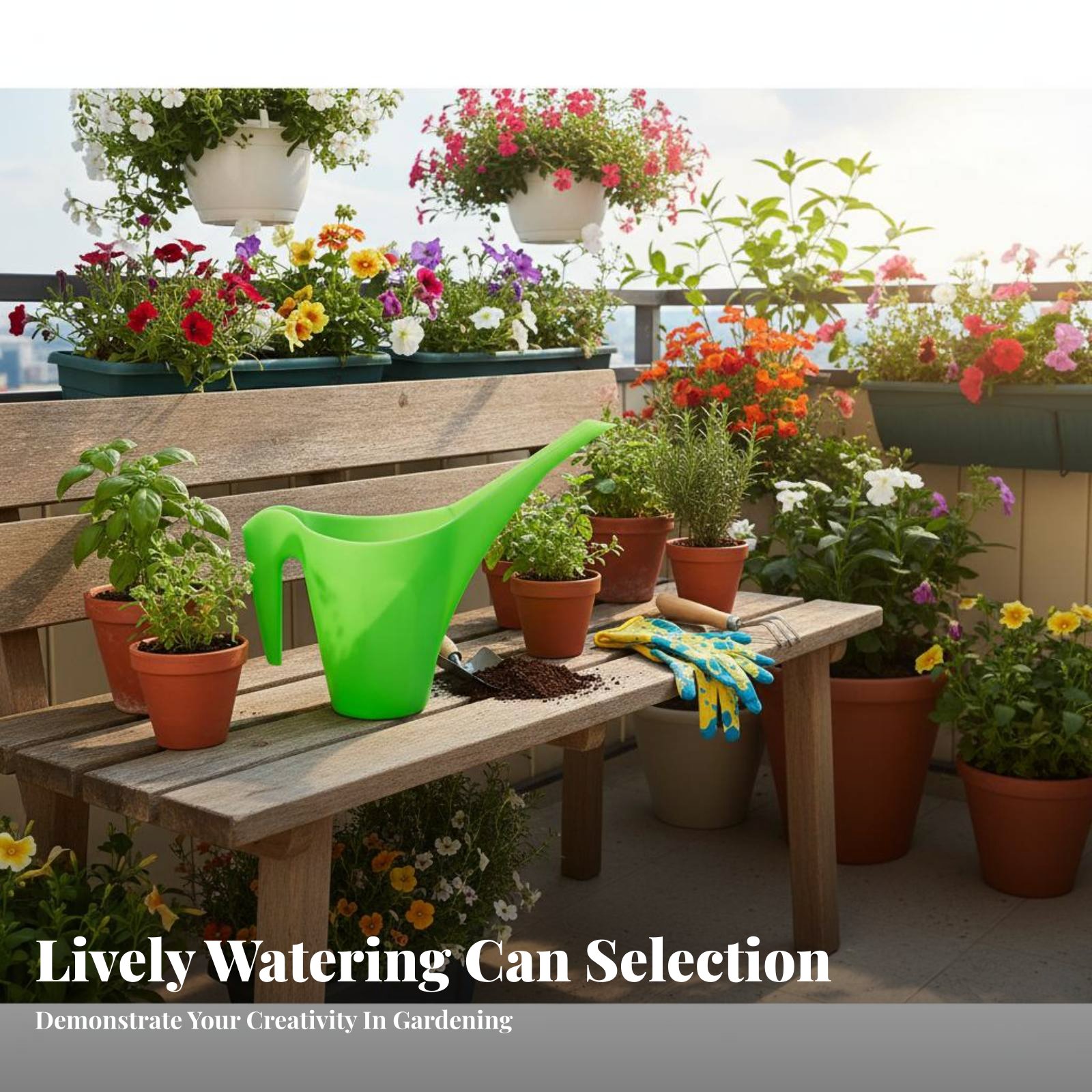 Watering Can Long Spout - Plastic Watering Can with Sprinkler Head