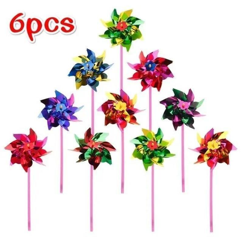 Gardening Tools Toys - 6Pcs Plastic Windmill Pinwheel Wind Spinner