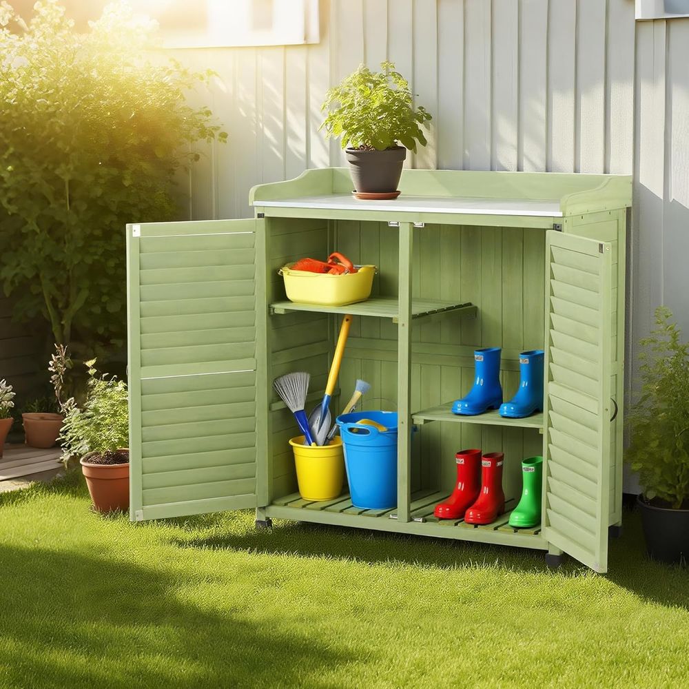 Outdoor Potting Bench with Met - đánh giá và giá Gardening Tools Toolstation