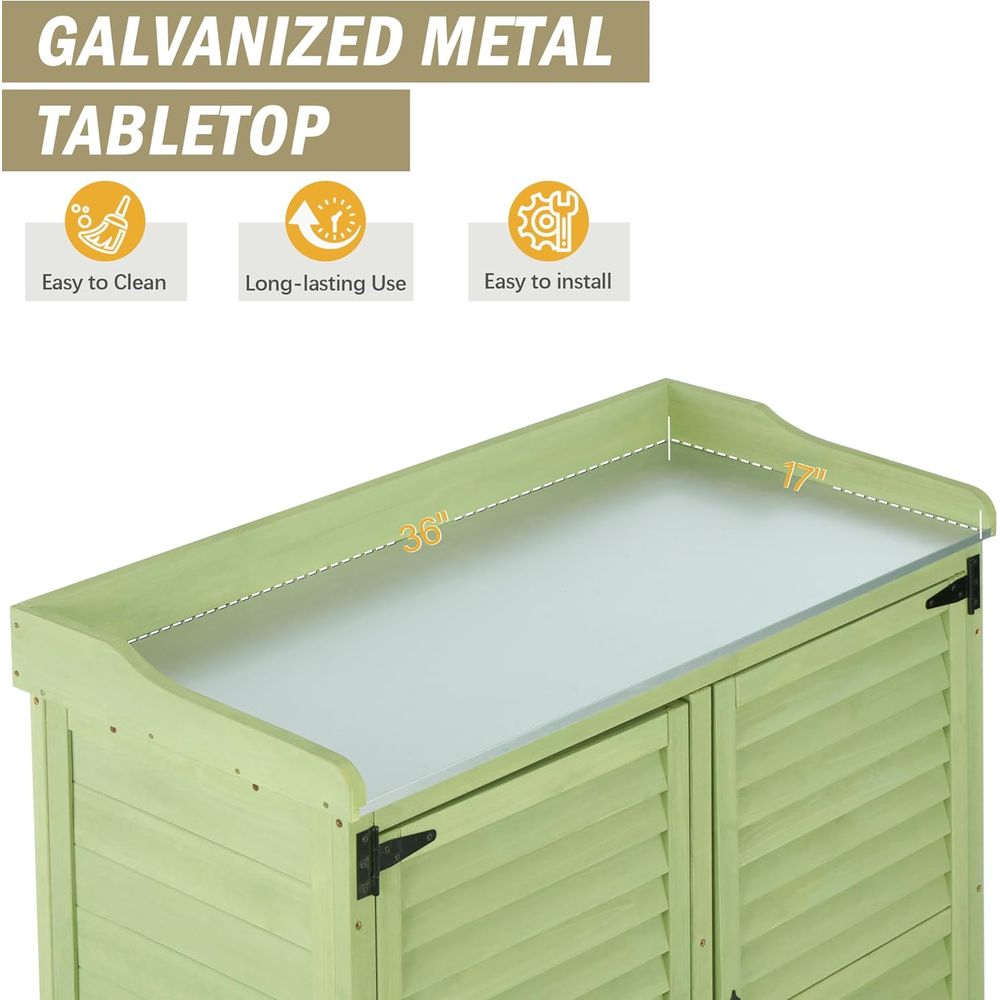 Outdoor Potting Bench with Met - đánh giá và giá Gardening Tools Toolstation